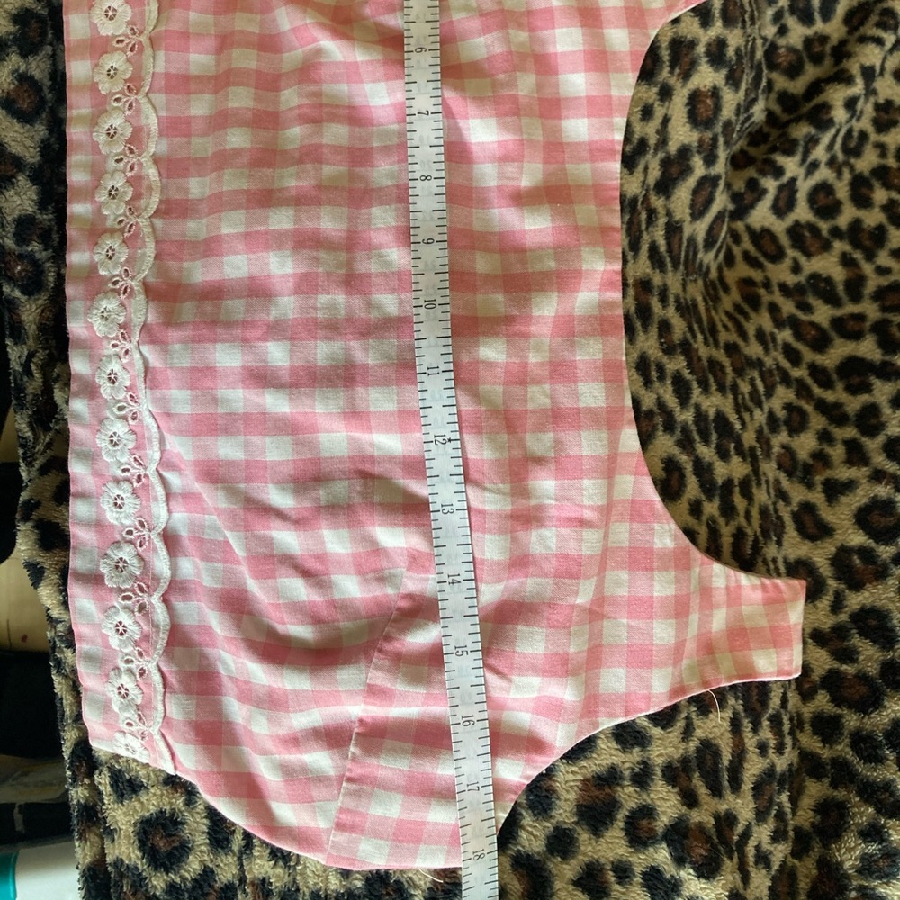 Vintage pink cotton gingham halter top small - Picture 6 of 8